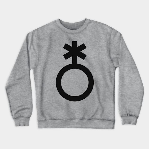 Nonbinary Symbol (black) Crewneck Sweatshirt by adrianimation